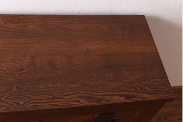 【H様ご成約分】和製アンティーク　上手物　前面総欅材の重厚な収納箪笥ローボード(水屋箪笥、サイドボード)(1)