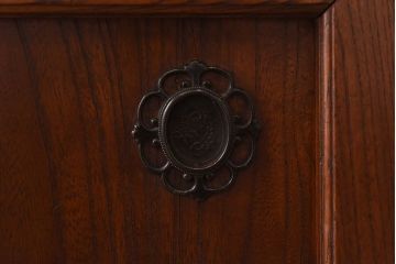 【H様ご成約分】和製アンティーク　上手物　前面総欅材の重厚な収納箪笥ローボード(水屋箪笥、サイドボード)(1)