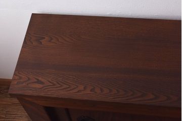 アンティーク家具　和製アンティーク　上手物!　六尺　ケヤキ材の美しい杢目を堪能できるサイドボード(収納箪笥、水屋箪笥)