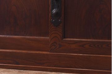 アンティーク家具　和製アンティーク　上手物!　六尺　ケヤキ材の美しい杢目を堪能できるサイドボード(収納箪笥、水屋箪笥)