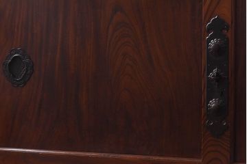 アンティーク家具　和製アンティーク　上手物!　六尺　ケヤキ材の美しい杢目を堪能できるサイドボード(収納箪笥、水屋箪笥)