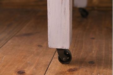 ペイント家具　淡いカラーが可愛らしいイギリスアンティークのドレッサー(ドレッシングチェスト、ミラー)