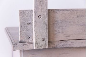 ペイント家具　淡いカラーが可愛らしいイギリスアンティークのドレッサー(ドレッシングチェスト、ミラー)