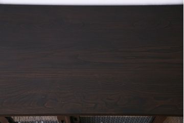 アンティーク家具　和製アンティーク　花模様のカットガラスが可愛らしいリメイクローボード(テレビボード、収納棚)