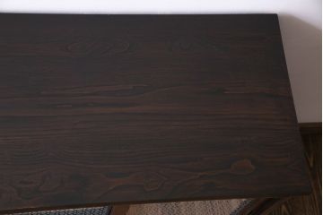 アンティーク家具　和製アンティーク　花模様のカットガラスが可愛らしいリメイクローボード(テレビボード、収納棚)