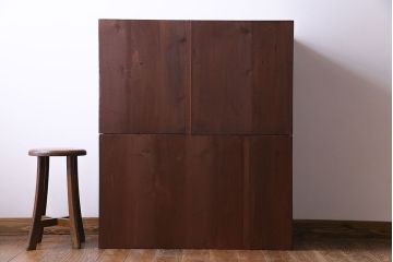 アンティーク家具　和製アンティーク　漆塗りの光沢が美しい会津箪笥(重ね箪笥、時代箪笥)