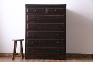 中古　松本民芸家具　D型整理タンス(箪笥、チェスト)(定価約28万円)