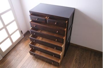 中古　松本民芸家具　D型整理タンス(箪笥、チェスト)(定価約28万円)