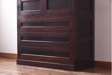 ビンテージ　松本民芸家具　#311型　衣装盆付き!　すっきりとした印象の和タンス(衣装箪笥、チェスト、高山デザイン、着物箪笥)