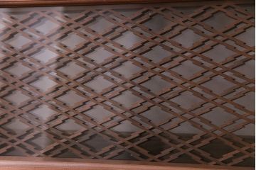 昭和中期　菱のデザインが上品な組子の欄間(明り取り)