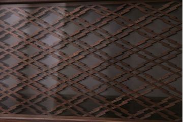 昭和中期　菱のデザインが上品な組子の欄間(明り取り)