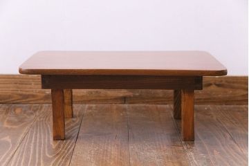 レトロ家具　昭和レトロ　栓材　和を感じる佇まいが魅力の角ちゃぶ台(ローテーブル、座卓)(3)