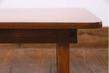 レトロ家具　昭和レトロ　栓材　和を感じる佇まいが魅力の角ちゃぶ台(ローテーブル、座卓)(3)