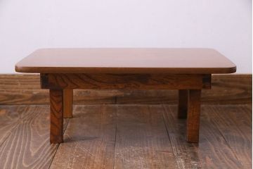 レトロ家具　昭和レトロ　栓材　和を感じる佇まいが魅力の角ちゃぶ台(ローテーブル、座卓)(3)