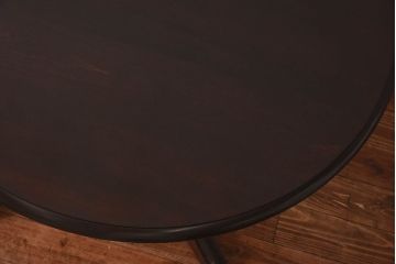 中古　北海道民芸家具　モダンでシックな佇まいの円形テーブル(サイドテーブル、カフェテーブル)