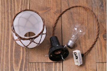 昭和レトロ　飴色の竹細工がおしゃれな和風のペンダントライト(天井照明、吊り下げ照明)