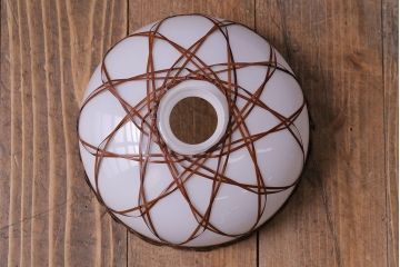 昭和レトロ　網目の竹細工が情緒ある趣きのペンダントライト(天井照明、吊り下げ照明)