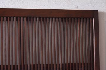 昭和レトロ　オリジナル　花模様ガラスが可愛らしい格子ガラス戸2枚セット(建具、引き戸)