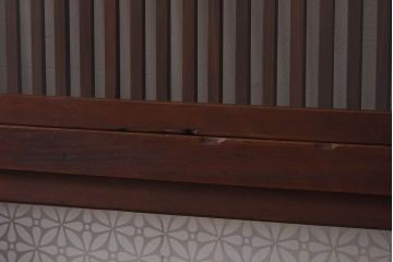 昭和レトロ　オリジナル　花模様ガラスが可愛らしい格子ガラス戸2枚セット(建具、引き戸)