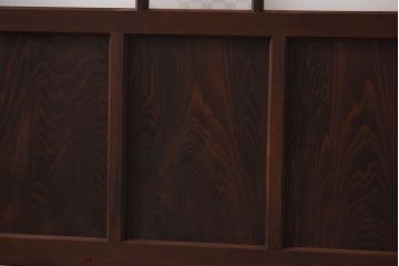 昭和レトロ　ラフジュ工房オリジナルガラス入り　市松模様がおしゃれなガラス格子戸(引き戸、建具)2枚組