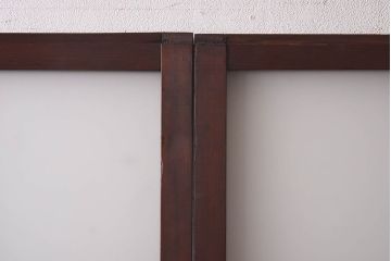 昭和レトロ　ラフジュ工房オリジナルガラス入り　市松模様がおしゃれなガラス格子戸(引き戸、建具)2枚組