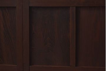 昭和レトロ　ラフジュ工房オリジナルガラス入り　市松模様がおしゃれなガラス格子戸(引き戸、建具)2枚組