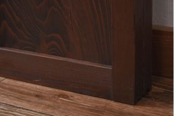 昭和レトロ　ラフジュ工房オリジナルガラス入り　市松模様がおしゃれなガラス格子戸(引き戸、建具)2枚組