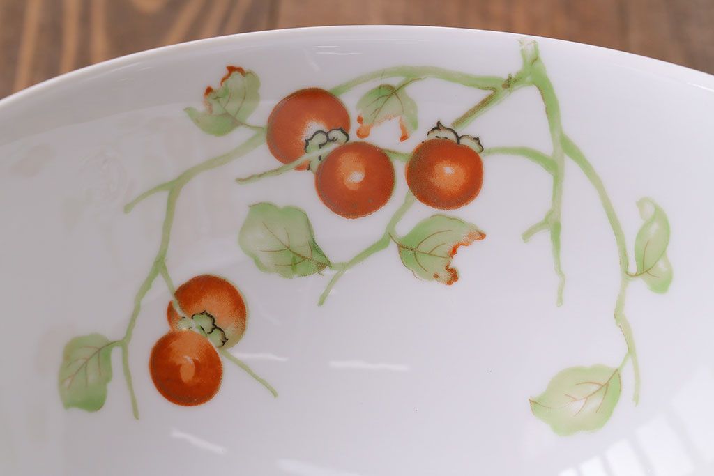 オールドノリタケ　則武　日陶　柿図シェード　電笠　大正ロマン オールドノリタケ 則武 日陶 柿図シェード 電笠 大正ロマン