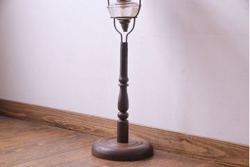 アンティーク雑貨　大正昭和初期　柄入り油壺　レトロな雰囲気満点のオイルランプ(照明)