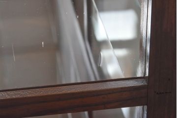 アンティーク家具　最高級レア品　当時物ガラス入り!　総ケヤキ材　特大サイズのガラスケース(ショーケース、陳列棚)