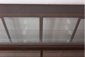 アンティーク家具　最高級レア品　当時物ガラス入り!　総ケヤキ材　特大サイズのガラスケース(ショーケース、陳列棚)