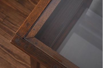 アンティーク家具　最高級レア品　当時物ガラス入り!　総ケヤキ材　特大サイズのガラスケース(ショーケース、陳列棚)