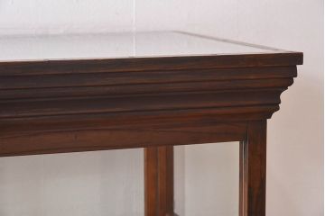 アンティーク家具　最高級レア品　当時物ガラス入り!　総ケヤキ材　特大サイズのガラスケース(ショーケース、陳列棚)