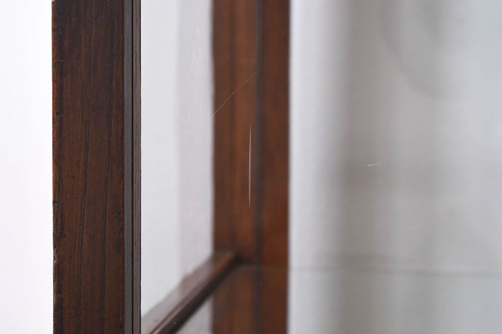 アンティーク家具　最高級レア品　当時物ガラス入り!　総ケヤキ材　特大サイズのガラスケース(ショーケース、陳列棚)