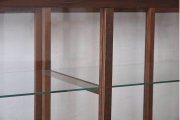 アンティーク家具　最高級レア品　当時物ガラス入り!　総ケヤキ材　特大サイズのガラスケース(ショーケース、陳列棚)