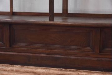 アンティーク家具　最高級レア品　当時物ガラス入り!　総ケヤキ材　特大サイズのガラスケース(ショーケース、陳列棚)