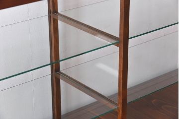 アンティーク家具　最高級レア品　当時物ガラス入り!　総ケヤキ材　特大サイズのガラスケース(ショーケース、陳列棚)