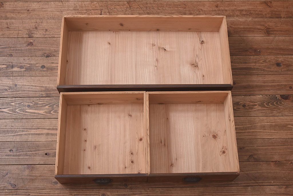 アンティーク家具　最高級レア品　当時物ガラス入り!　総ケヤキ材　特大サイズのガラスケース(ショーケース、陳列棚)