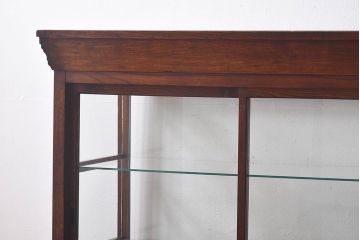 アンティーク家具　最高級レア品　当時物ガラス入り!　総ケヤキ材　特大サイズのガラスケース(ショーケース、陳列棚)