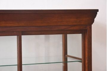 アンティーク家具　最高級レア品　当時物ガラス入り!　総ケヤキ材　特大サイズのガラスケース(ショーケース、陳列棚)