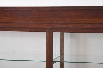 アンティーク家具　最高級レア品　当時物ガラス入り!　総ケヤキ材　特大サイズのガラスケース(ショーケース、陳列棚)