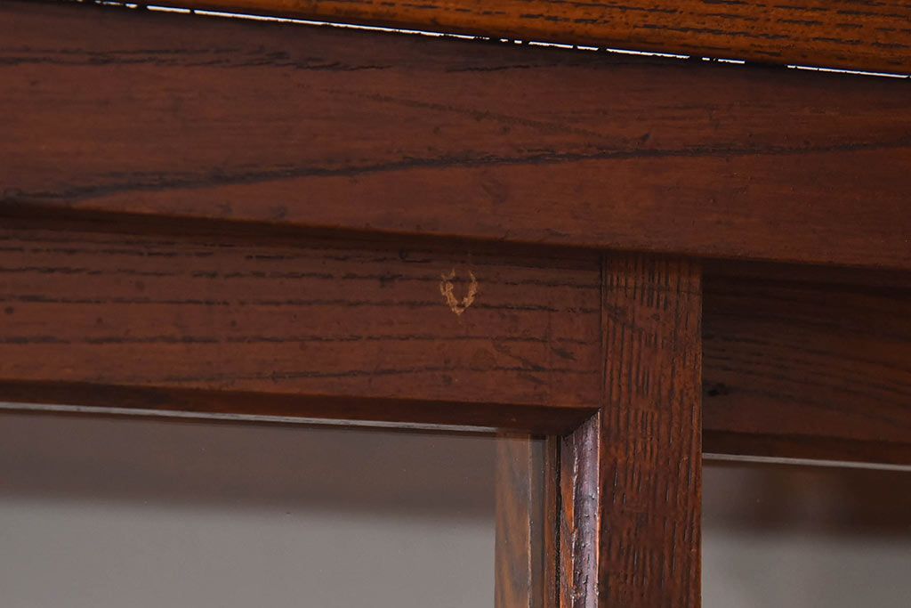 アンティーク家具　最高級レア品　当時物ガラス入り!　総ケヤキ材　特大サイズのガラスケース(ショーケース、陳列棚)