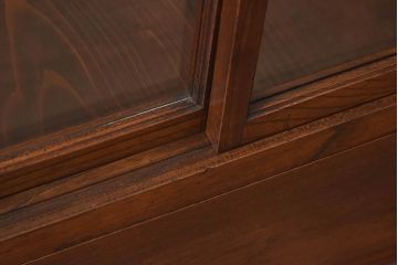 アンティーク家具　最高級レア品　当時物ガラス入り!　総ケヤキ材　特大サイズのガラスケース(ショーケース、陳列棚)