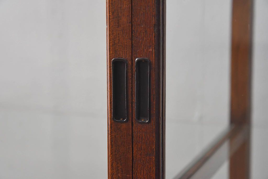 アンティーク家具　最高級レア品　当時物ガラス入り!　総ケヤキ材　特大サイズのガラスケース(ショーケース、陳列棚)