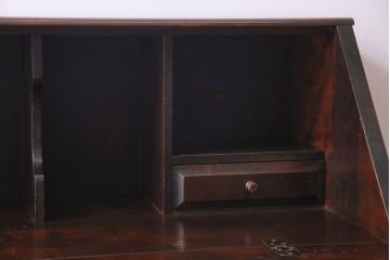 北海道民芸家具　高級感あふれるライティングビューロー(机、引き出し)(定価約34万円)