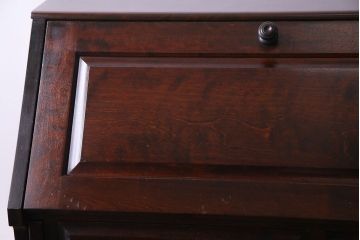 北海道民芸家具　高級感あふれるライティングビューロー(机、引き出し)(定価約34万円)