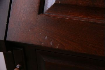 北海道民芸家具　高級感あふれるライティングビューロー(机、引き出し)(定価約34万円)