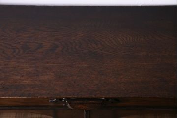 アンティーク家具　イギリスアンティーク　シンプルな扉のデザインとツイストレッグが魅力的なブックケース(本箱、本棚、キャビネット)