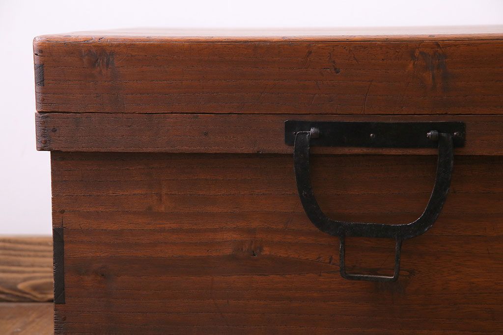 アンティーク雑貨　和製アンティーク　総桐材　渋い風合いが魅力の挟み箱(木箱、収納箱)