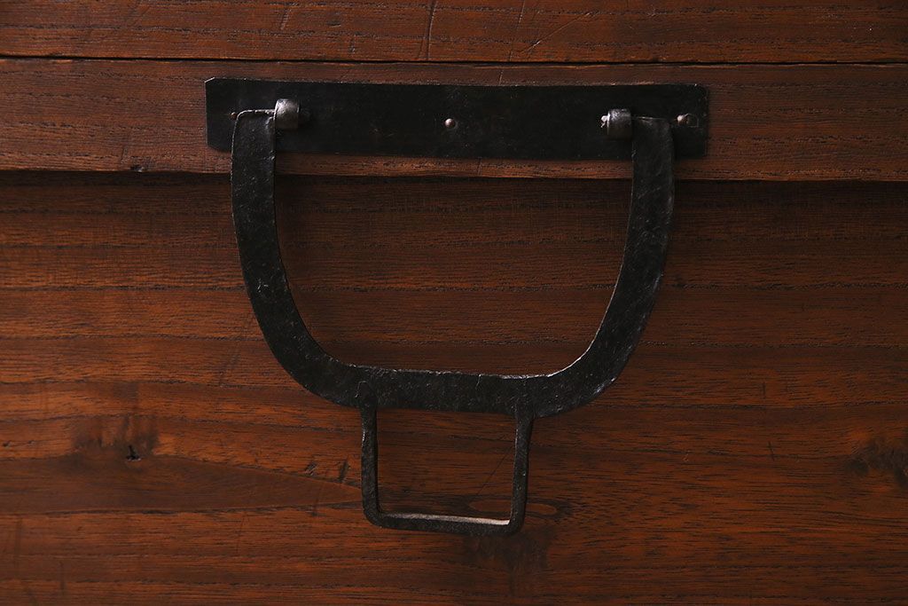 アンティーク雑貨　和製アンティーク　総桐材　渋い風合いが魅力の挟み箱(木箱、収納箱)